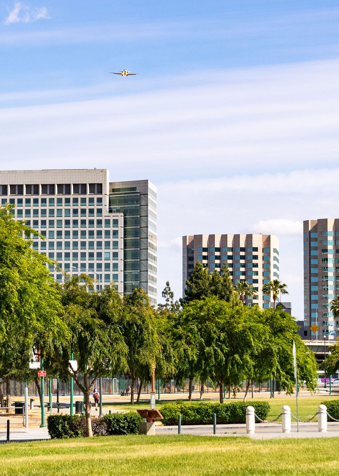 View of an urban park in San Jose, California